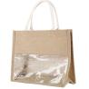Buy cheap Beach Tote Shoulder Bag With Interior Pocket, Jute Bags Natural Burlap Joint PVC Wine Grocery Packaging Carrier Jute Bag from wholesalers