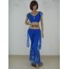 Buy cheap Erogenous Belly Dancing Clothes Blue V Neck Bra Cutoff Leotard For Adults from wholesalers