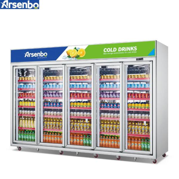Buy cheap 3200L Multiscene Upright Glass Fridge Chiller Anticorrosive With 6 Doors from wholesalers