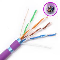 Buy cheap FTP Category Cat5e Network Cable HDPE Insulation With Purple Color Jacket product