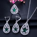 CZ charm pendant necklace dainty jewelry Water Drop Necklace and Earring Sets