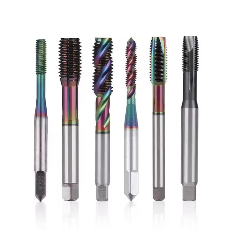 Metric Standard HSS-E 2 Flute Spiral Tap with Colored Cobalt Coating Aluminum-Specific Design