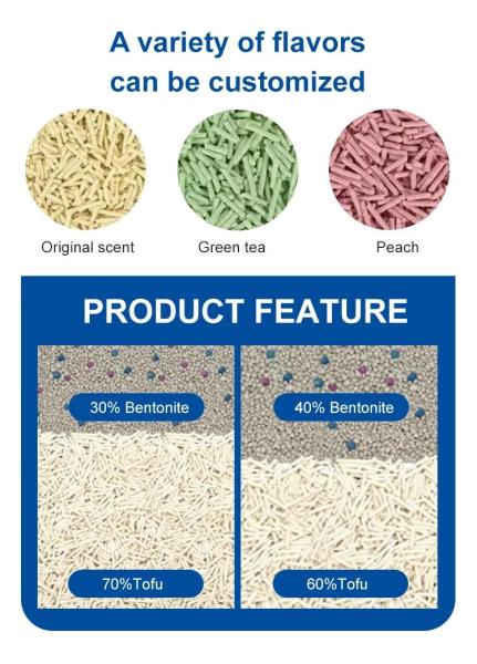 Buy cheap Colorful Bentonite Tofu Mixed Cat Litter OEM ODM Tofu Clumping Cat Litter from wholesalers
