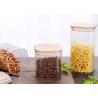 Buy cheap Borosilicate Empty Glass Jars Large Glass Food Storage Container With Airtight Bamboo Lids 1000ml from wholesalers