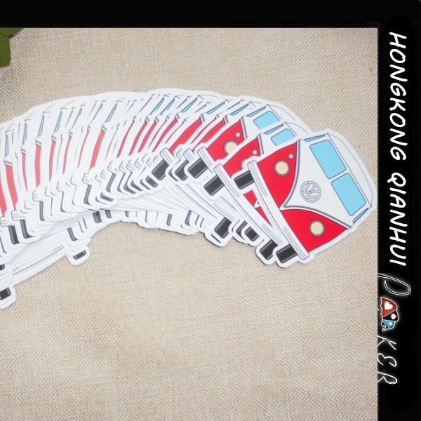 CUSTOMIZED IRREGULAR SHAPE PAPER PLAYING CARDS FOR VOLKSWAGEN PROMOTION