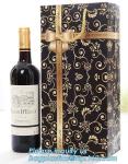 wine paper bag with handles,luxury glossy wine bottle gift paper bags,Gold Wine