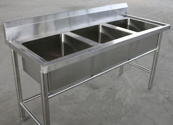 Buy cheap Restaurant Three Tubs Stainless Steel Kitchen Sink Commercial 1800 x 600 x 850MM from wholesalers