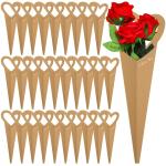 Handmade Custom Heart Bouquet Floral Arrangement Packaging Kraft Paper Box Bag