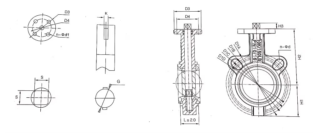 DN50 PN16 Ductile Iron Handle Clamp Soft Seal Butterfly Valve Bolted Connections