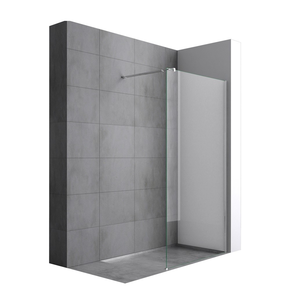 8mm Tempered Glass Walk In Shower Screen With Top Bar Contemporary