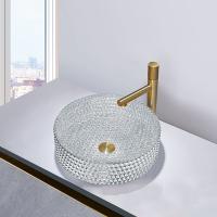 Buy cheap Modern Glass Wash Basin Silver Color Artistic Countertop Sinks product