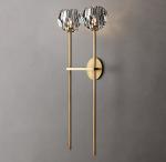 Hexagonal Clear K9 Glass Wall Mounted Bedside Lamps Polished Nickel Finish