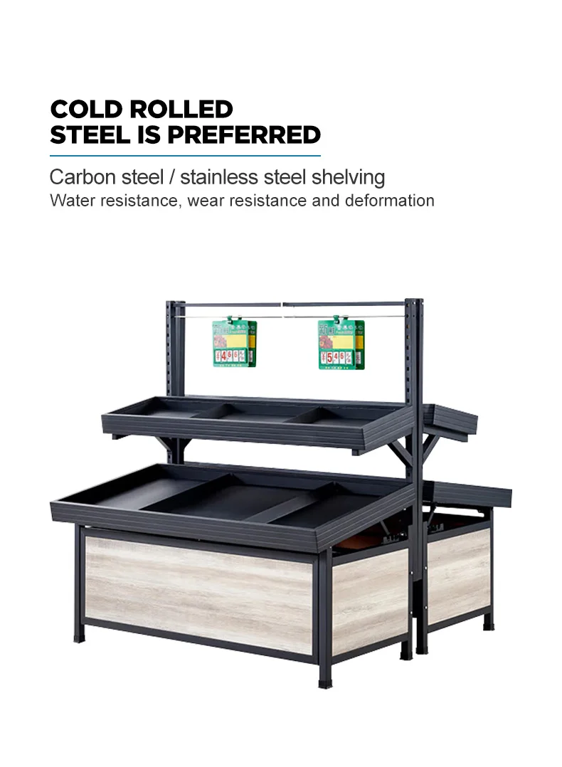 Wholesale Grocery Store Cashier Table Supermarket Checkout Counter with Display