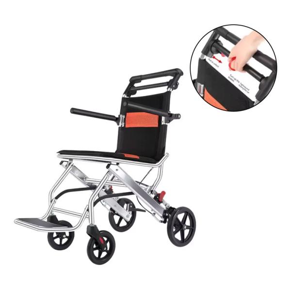 Buy cheap Convenient Wheeled Manual Folding Home Elderly Walking Portable Wheelchair Trolley from wholesalers