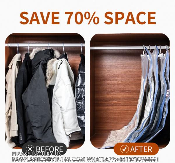 Buy cheap Space Saver Vacuum Compression Hanging Vacuum Storage Bag Down Jacket Vacuum Compressed Space Saver Storage Bags from wholesalers
