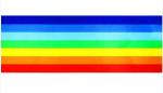 Polyester Rainbow Colored Ribbon , Double Face Wide Rainbow Ribbon