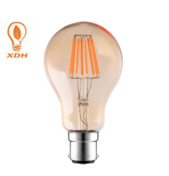 Buy cheap 2700K 4W 6W 8W LED Filament Bulb B22 Vintage Glass Edison Dimmable A19 A60 LED Light Bulb from wholesalers