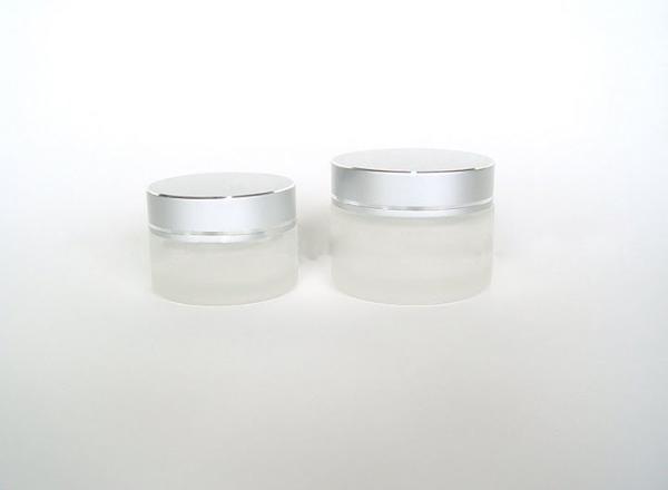 Buy cheap Custom White Empty Glass Cream Jars And Bottle 20G 50G With WT Cap from wholesalers