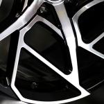 Staggered Satin Black/Machine Face model forged wheels for sale
