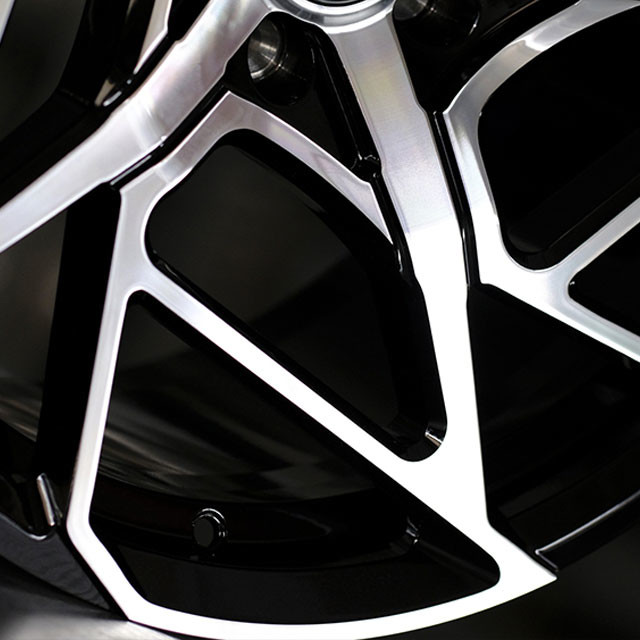 Staggered Satin Black/Machine Face model forged wheels for sale