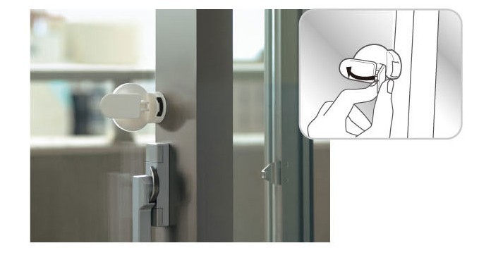 White Color Child Safety Window Locks / Glass Door Lock For Window