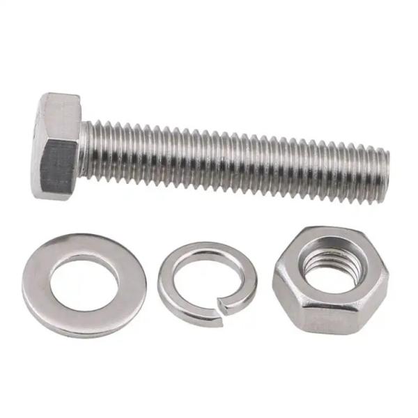 DIN931 Hex Nut And Bolt With Washer M16 2205 2507 Super Duplex Stainless Steel