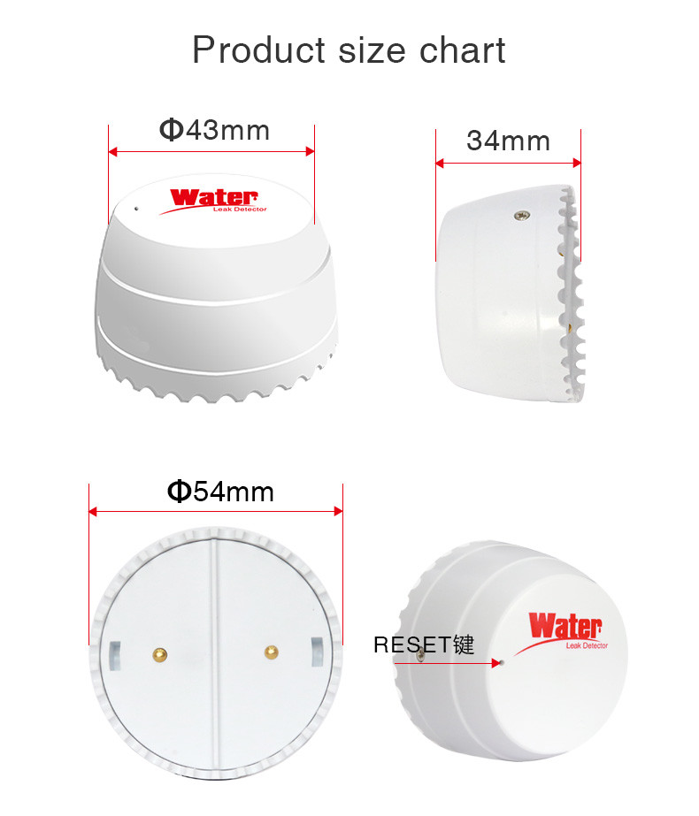 Tuya Smart Home Life Remote Control Low Power Consumption Wifi Water Pipe Leakage Detector