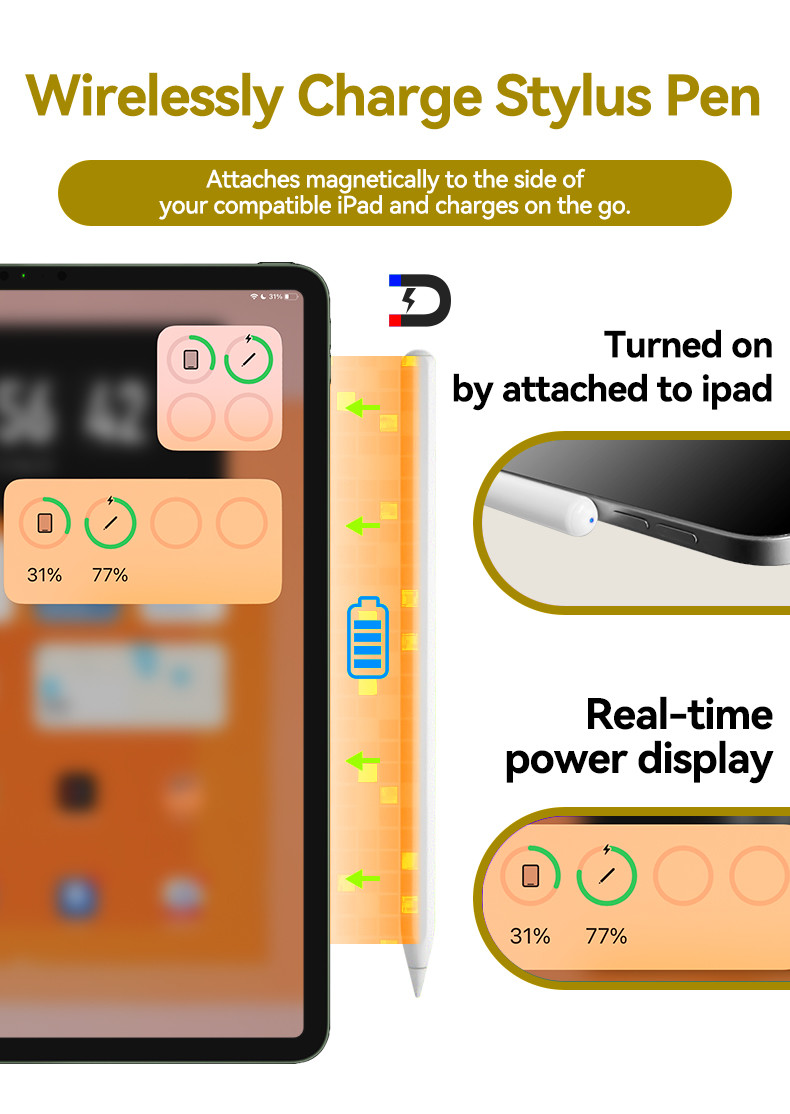 Palm Magnetic Rejection Touch Stylus Pen Wireless Charging Built In Lithium Battery