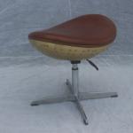 Brown Retro Ottoman Footstool Genuine Leather Bar Stools For Living Room