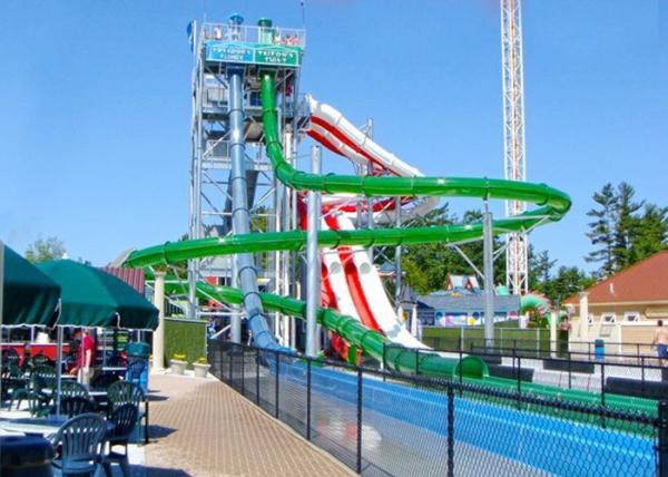 Buy cheap High Speed Spiral Water Slide Galvanized Steel Support Fiberglass Flume from wholesalers