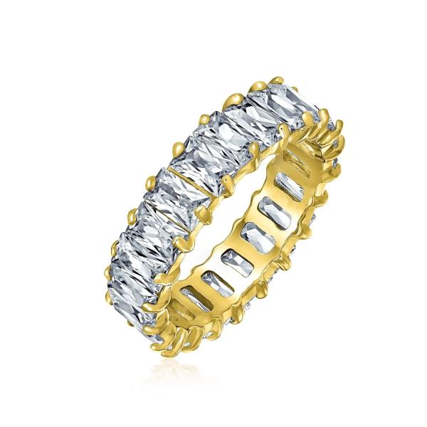 Buy cheap Clear Emerald Cut CZ Infinity Wedding Band 925 Silver Infinity Wedding Rings from wholesalers