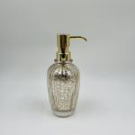 Mercury Gold Glass Bathroom Accessories Set Round Shape With Ribbed Vertical