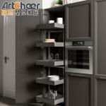 Furniture Solid Wood Kitchen Storage Cabinet Modular Design with Model Wall