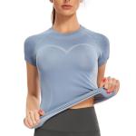 Lulu Seamless Yoga Slim Fit Short Sleeve Breathable T Shirt Women Gym Fitness