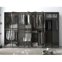 Buy cheap Full Glass Door 4M Aluminum Wardrobe Closet 4 Drawers Built In Bulb product