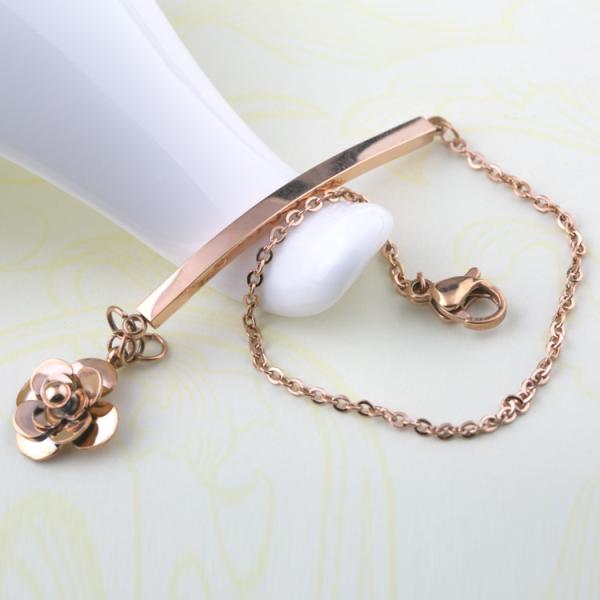 Buy cheap 316L Stainless Steel Bangle Camellia Female Bracelet Fashion Jewelry from wholesalers