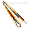 Buy cheap Colored yarn woven striped rainbow lanyards, printed logo dyed yarn woven stripes lanyard, from wholesalers