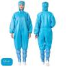 Buy cheap Washable Blue Anti-static Clean Room Working Clothes ESD Garment Jumpsuit Without Hood Cleanroom Coverall Without Hood from wholesalers
