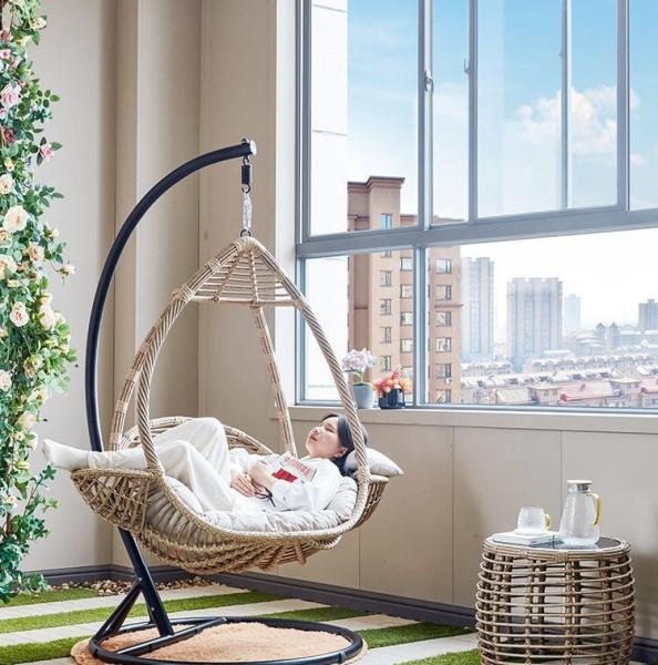 Buy cheap Wholesale Popular Wicker Patio Outdoor Metal Rattan Basket Egg Hanging Chair from wholesalers