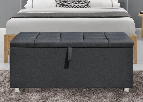 Buy cheap Upholstered Fabric Storage Ottoman Dark UK FR Grey Fabric Blanket Box from wholesalers