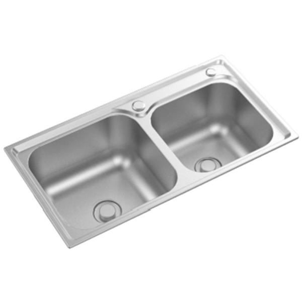 Buy cheap Restaurant Double Bowl Sink Kitchen SUS304 Brushed Color from wholesalers