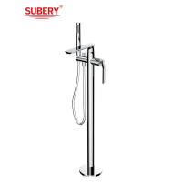 Buy cheap Brass Chrome Freestanding Bathtub Faucets Single Lever Wall Mounted product