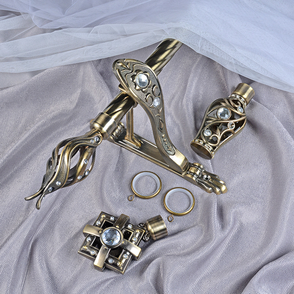 Extendable Single Double Curtain Rods Sets 28MM Customized Color