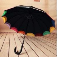 Buy cheap Double Canopy Bright Multi Colored Umbrella Hook Plastic Handle Black Metal product