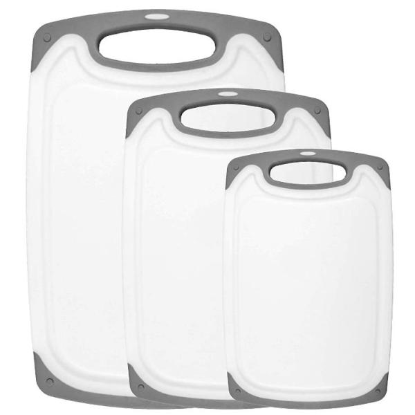 BPA Free Plastic Chopping Kitchen Cutting Board Juice Grooves With Easy Grip