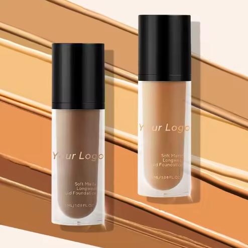 Buy cheap Natural Mineral Face Cream Foundation Custom Your Logo Full Coverage Face Makeup Matte Finish Liquid Creamy Concealer Foundation from wholesalers