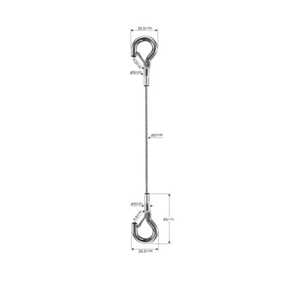 Buy cheap Safety Steel Wire Rope Cable With Lanyard Hooks Double Casting Hook YW86538 from wholesalers