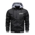 Custom wholesale print logo blank plain polyester black boys bomber baseball