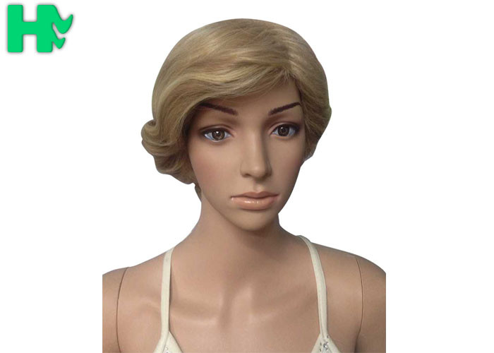 Dark Blonde Short Synthetic Wigs Full Lace With Short Ponytail Wigs