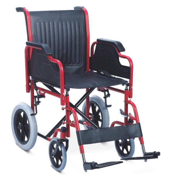 Buy cheap Solid Castor Folding Steel Wheelchair Swing Away Footrest Wheelchair 89cm from wholesalers